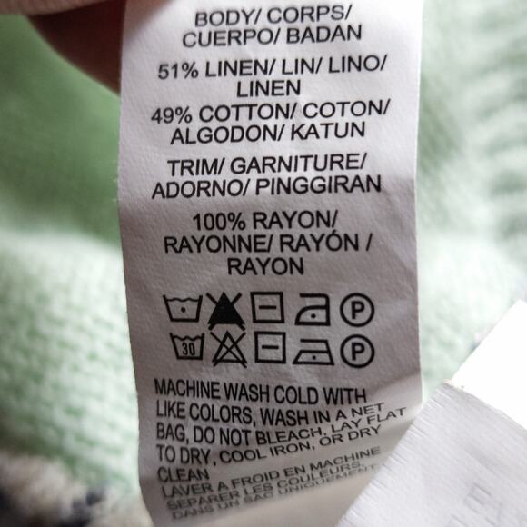 Lucky Brand Mixed Knit Sweater Mint Green Size L Y2K Colorful - Picture 10 of 11